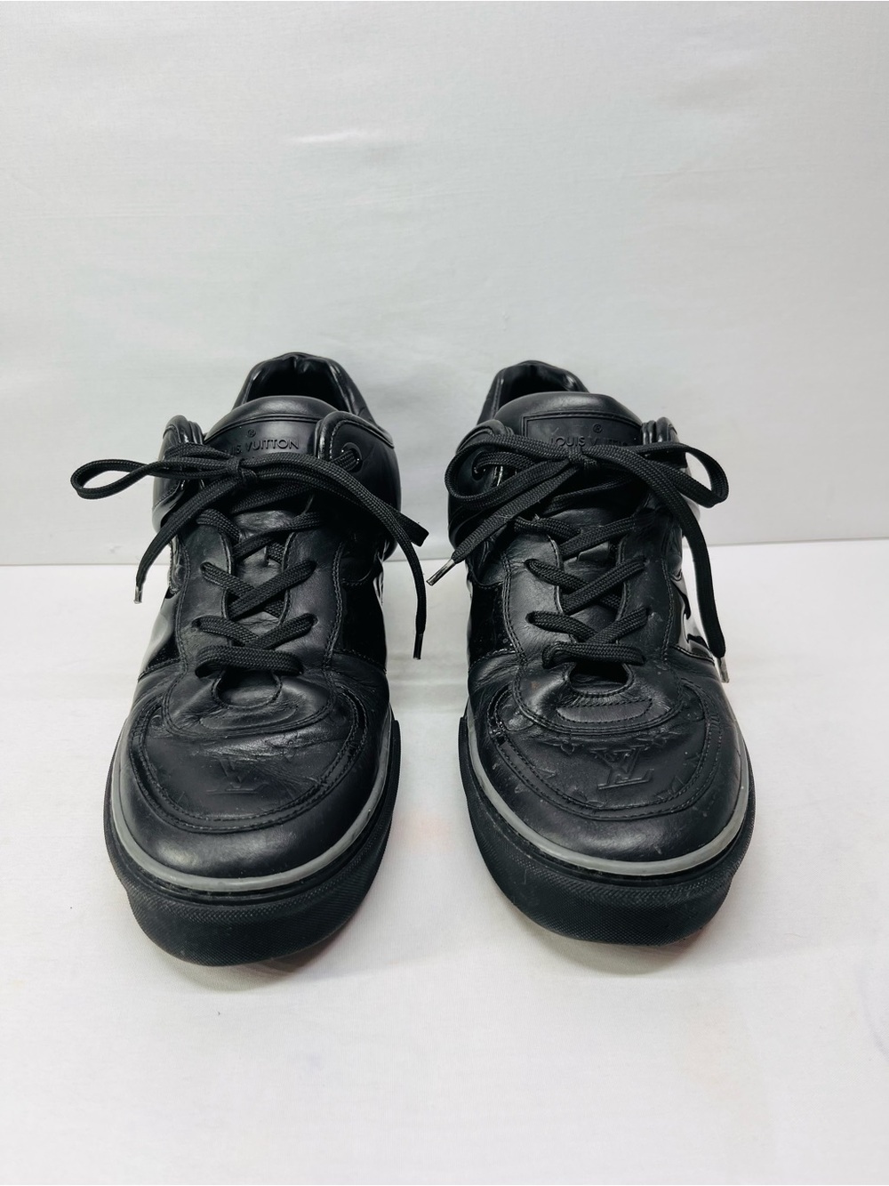 Louis Vuitton Men’s Black Leather Lace-Up Sneakers